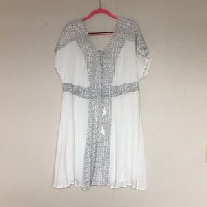 White and black dress